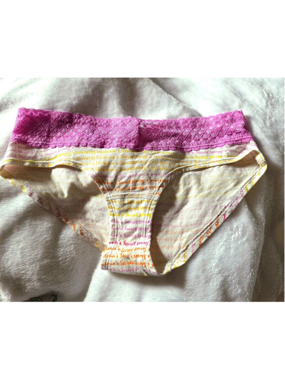 Vintage VICTORIA'S SECRET Low Rise Hiphugger Panties Size Small Rainbow Colors